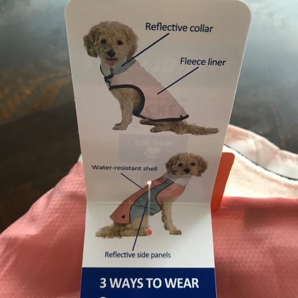 New W/ Tags 3 In 1 Dog Jacket Pink Fleece And Or Water Resistant Shell - Picture 9 of 11